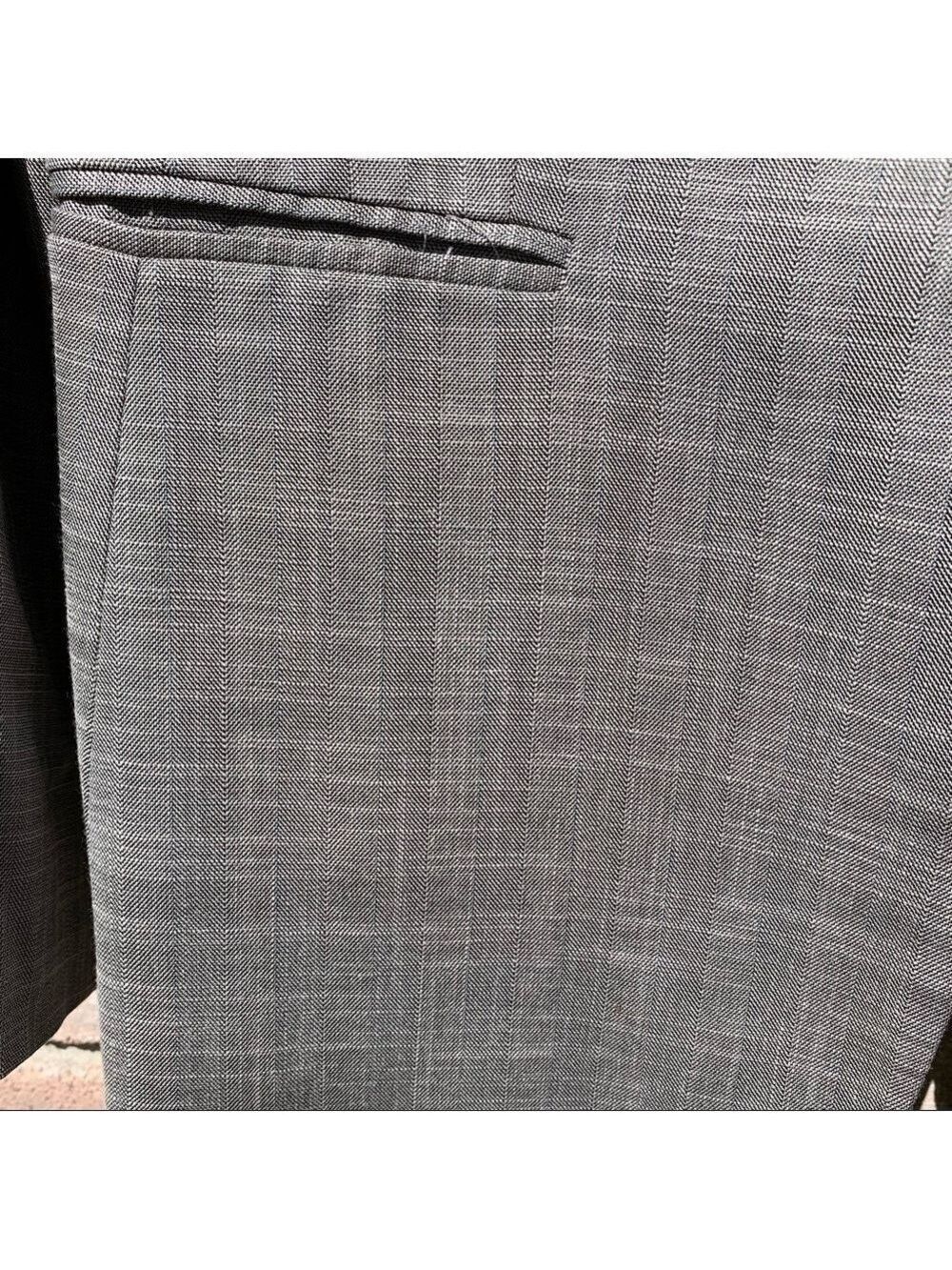 ANTONIO MELANI gray plaid blazer jacket lightweight spring summer neutral fall - Picture 10 of 11